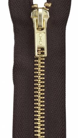 Brass Closed Fashion Zipper 7in Cloister Brown - The Sewing Gallery