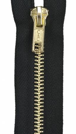 Brass Overall Zipper 22in Black - The Sewing Gallery