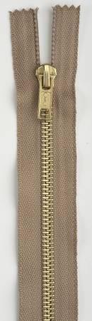 Brass Overall Zipper 26in Dogwood Tan Dual Slider - The Sewing Gallery