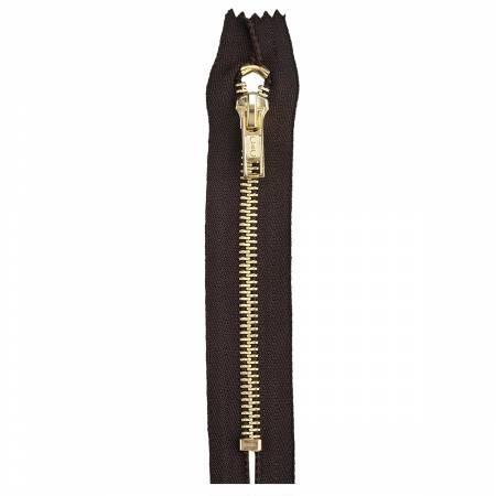 Brass Pocket Zipper 5in Cloister Brown - The Sewing Gallery