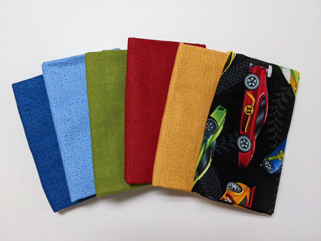 Bundle of 6 Fat Quarters Car Print