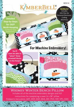 CD Whimsy Winter Bench Pillow (Machine Embroidery CD) - The Sewing Gallery