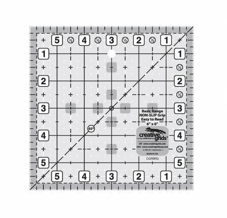 Creative Grids Basic Range 6in Square Quilt Ruler - The Sewing Gallery