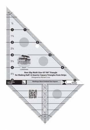 Creative Grids Multi Size Triangle 45 and 90 Degrees Quilt Ruler - The Sewing Gallery