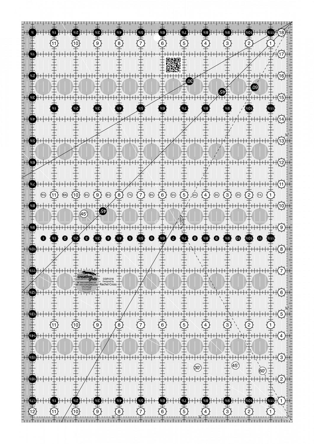 Creative Grids Quilt Ruler 12-1/2in x 18-1/2in CGR1218