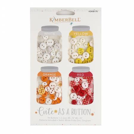 Cute As A Button White Yellow Orange and Red - The Sewing Gallery