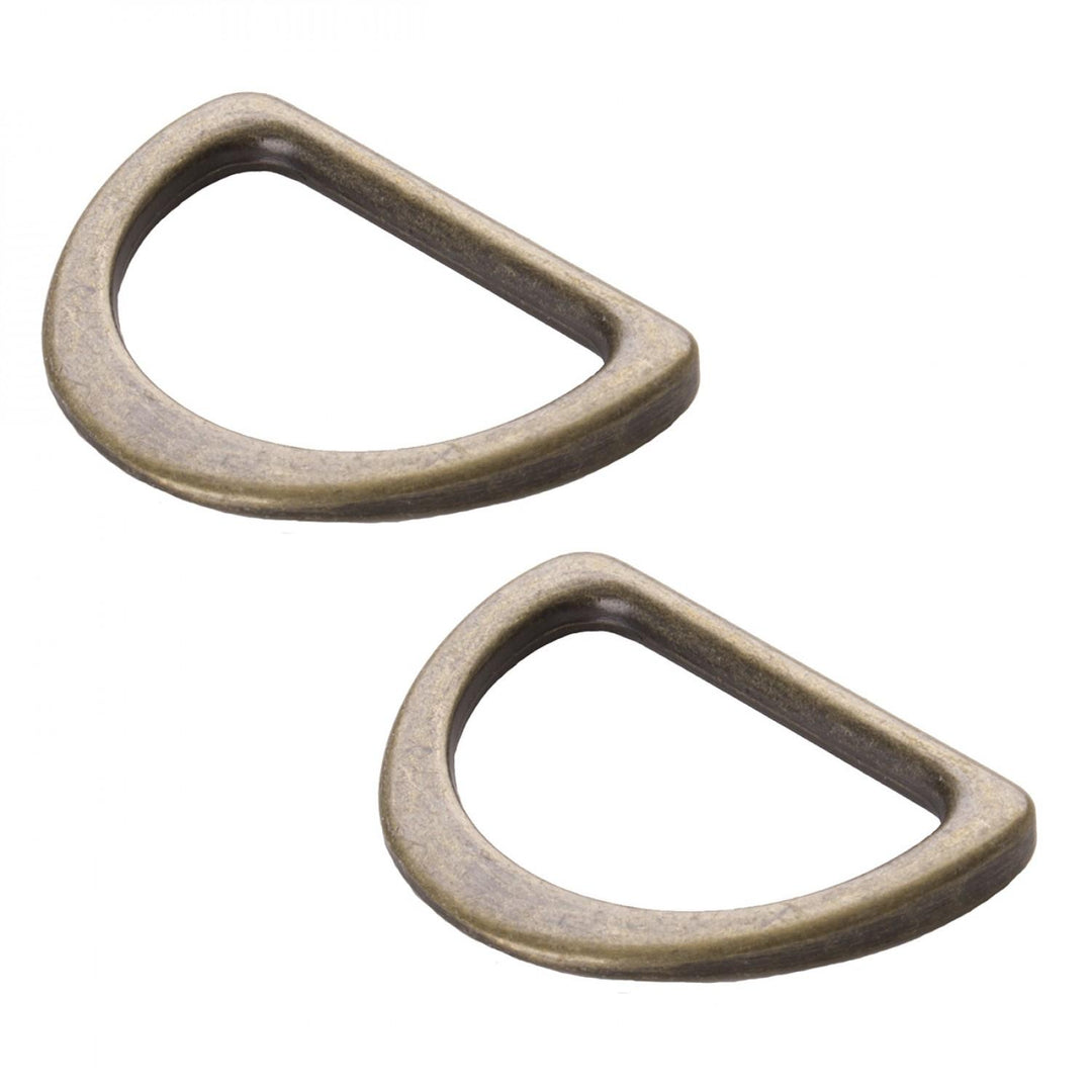 D Ring Flat 1in Antique Brass Set of Two - Annie