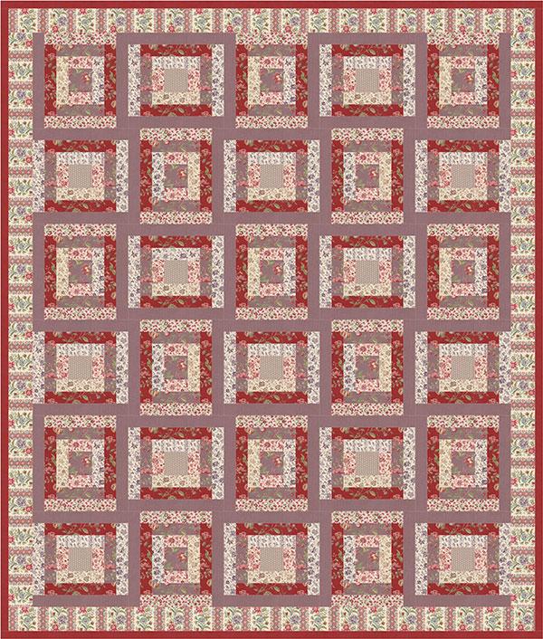 French General Belvedere Garden Quilt Pattern 68x80