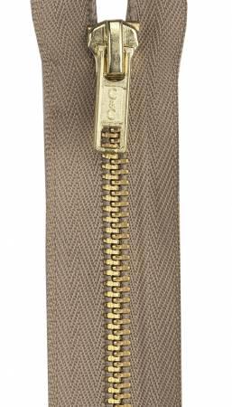 Heavy Weight Brass 1-Way Separating Zipper 24in Dogwood - The Sewing Gallery