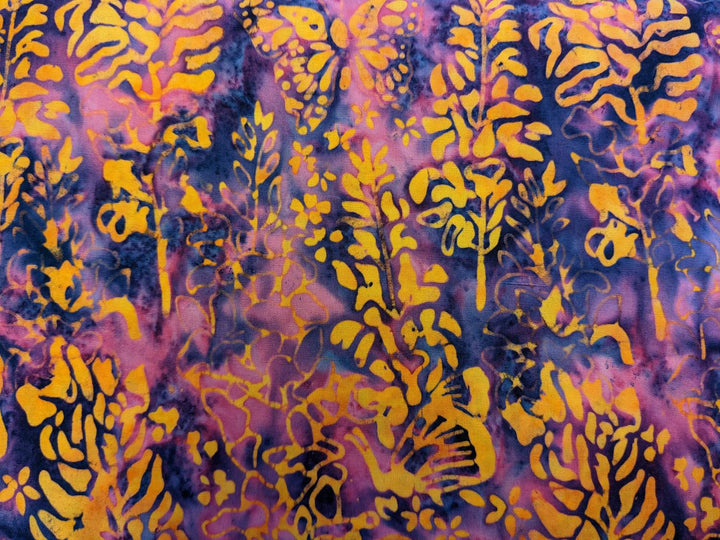 Island Batiks A Garden for All Seasons Blue Bonnet in Mixed Berry Southern Blooms