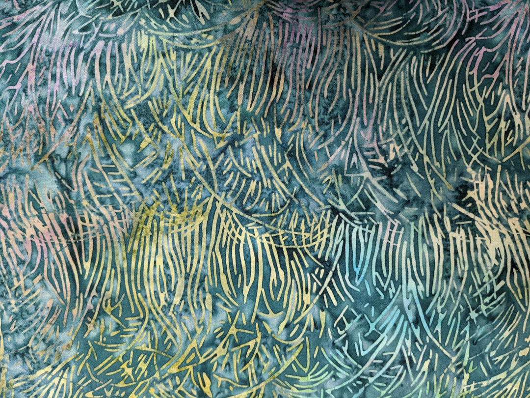 Island Batiks Garden for all Seasons Grass Dark Lagoon