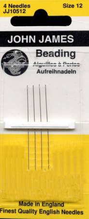 John James Beading Needles Size 12 4ct # JJ105-12 - The Sewing Gallery