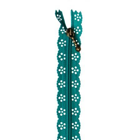Lace Zipper 14in Deep Sea Blue - The Sewing Gallery