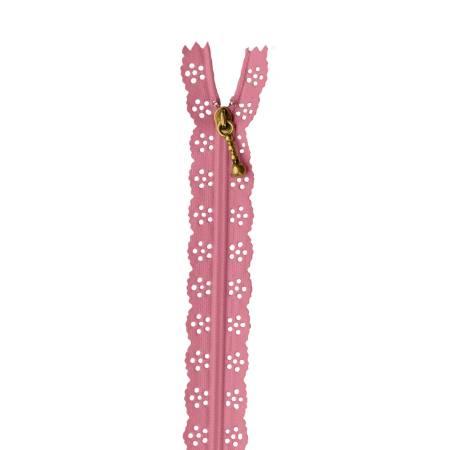 Lace Zipper 14in Flamingo - The Sewing Gallery