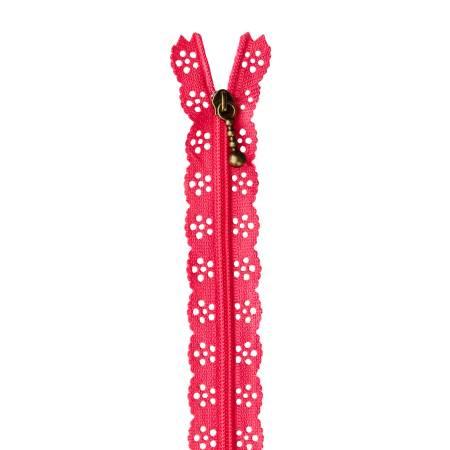 Lace Zipper 14in Lipstick - The Sewing Gallery