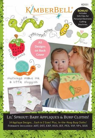 Lil Sprout Baby Appliques and Burp Cloths # KD551 - The Sewing Gallery
