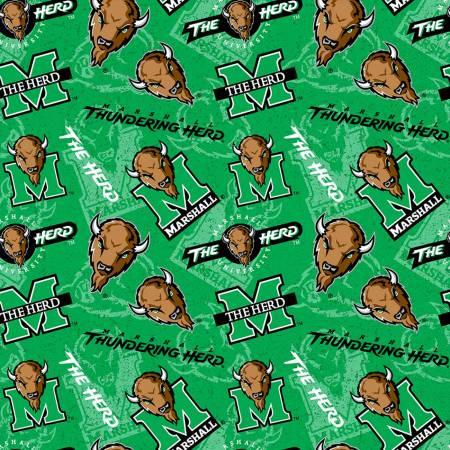 Marshall University Tossed Logo - Thundering Herd