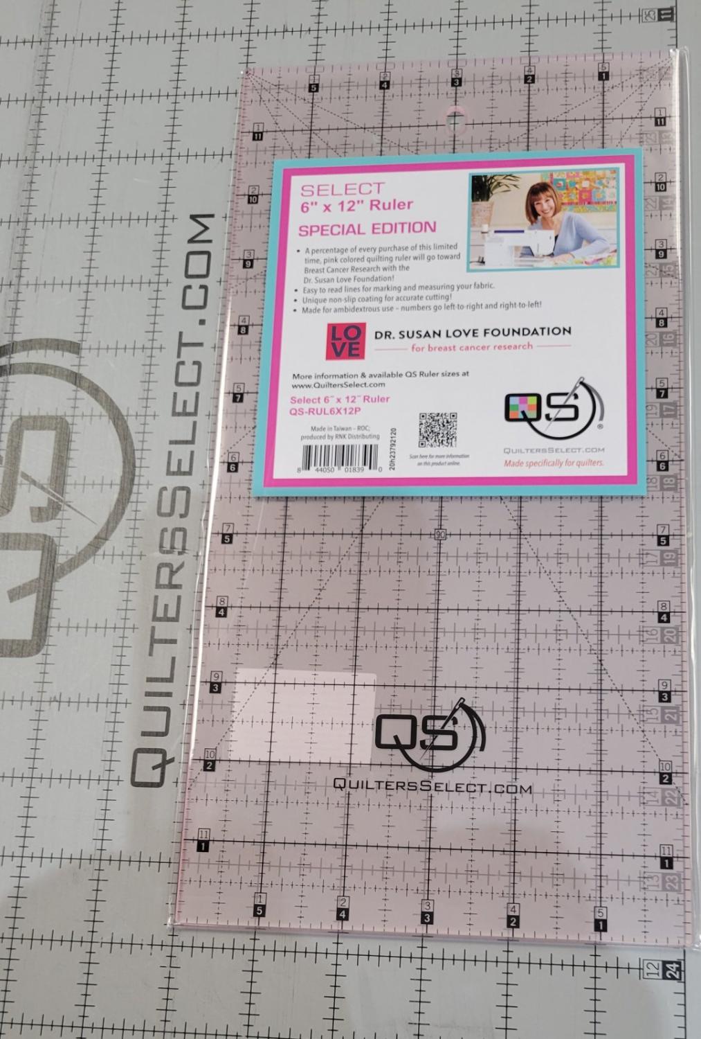 PINK Quilters Select 6in x 12in Ruler - The Sewing Gallery