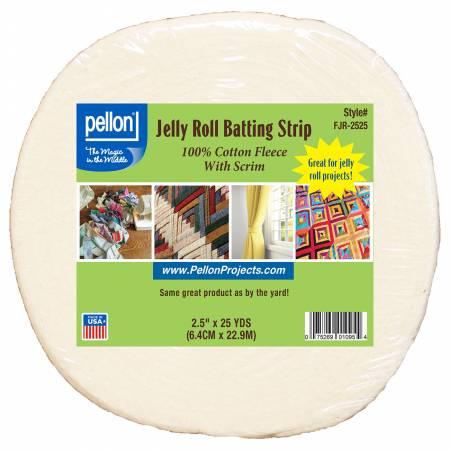 Pellon Cotton With Scrim Jelly Roll Batting 2-1/2in x 25yds # FJR-2525