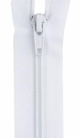 Polyester Coil 1-Way Separating Zipper 18in White - The Sewing Gallery