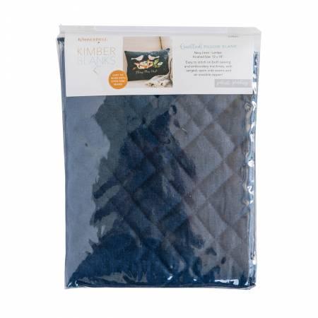 Quilted Pillow Cover Blank, 13inx19in Navy Linen, Plaid Quilting - The Sewing Gallery