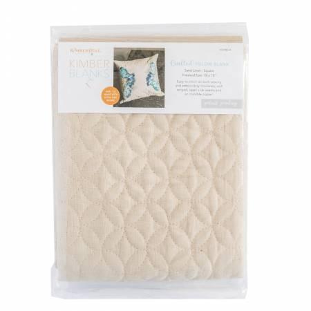 Quilted Pillow Cover Blank, 19inx19in Sand Linen, Orange Peel Quilting - The Sewing Gallery
