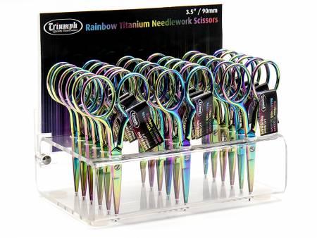 Rainbow Titanium Embroidery Scissors Display # B4819RAIN - The Sewing Gallery