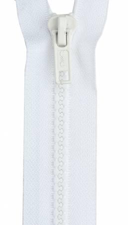 Sport Polyester 1-Way Separating Zipper 24in White - The Sewing Gallery