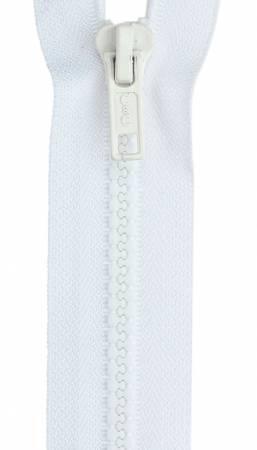 Sport Polyester 1-Way Separating Zipper 30in White - The Sewing Gallery