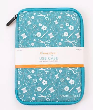 USB Case Blue Notions Holds 24 USBs # KDMR152