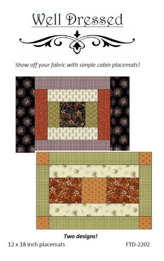 Well Dressed Quilted Placemats Pattern by Flabby Tabby Designs