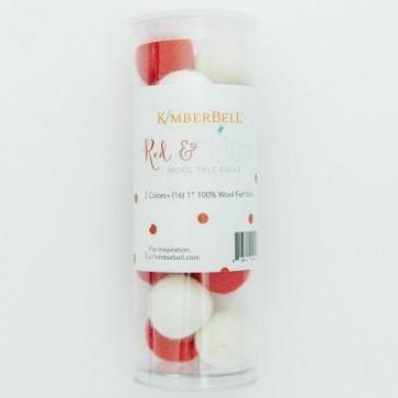 Wool Felt Balls (Red & White) - The Sewing Gallery