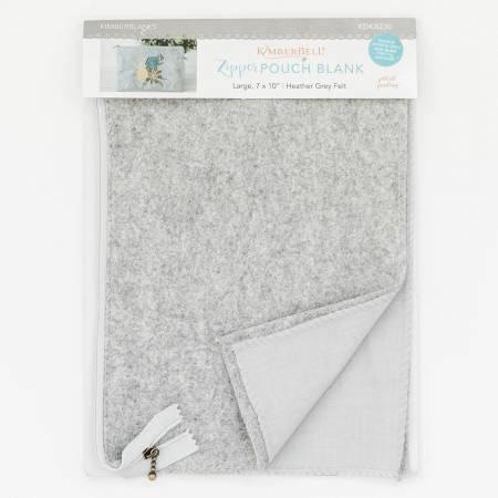 Zipper Pouch Blank Heather Gray Felt Large - The Sewing Gallery