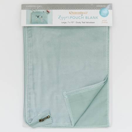 Zipper Pouch Blank Teal Velveteen Large - The Sewing Gallery