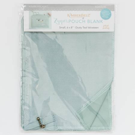 Zipper Pouch Blank Teal Velveteen Small - The Sewing Gallery