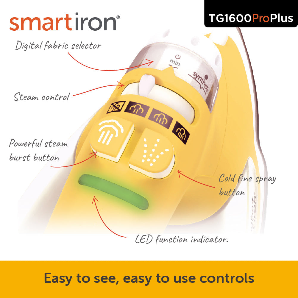 Oliso Smart Iron Pro Plus in Yellow TG1600ProPlus