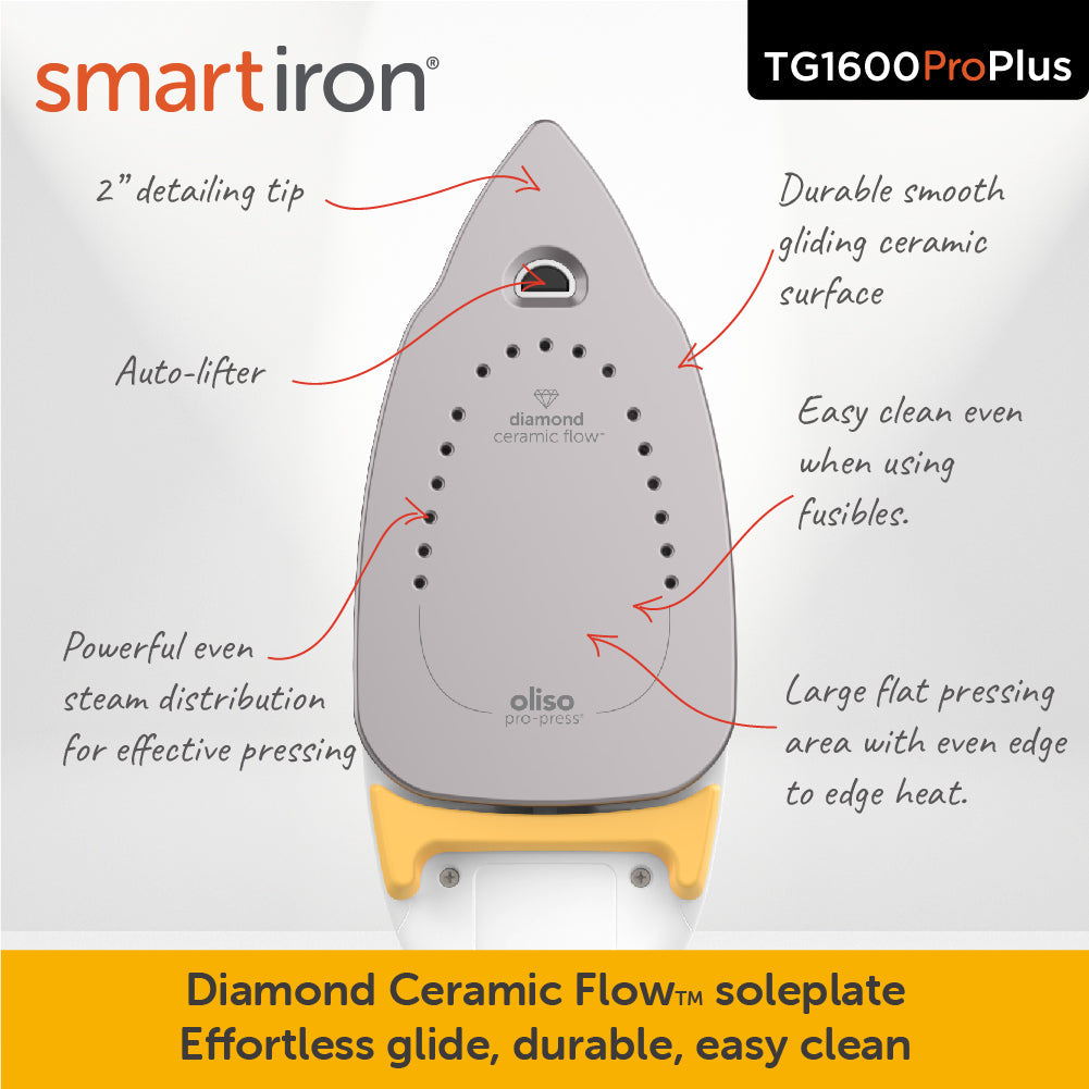 Oliso Smart Iron Pro Plus in Yellow TG1600ProPlus